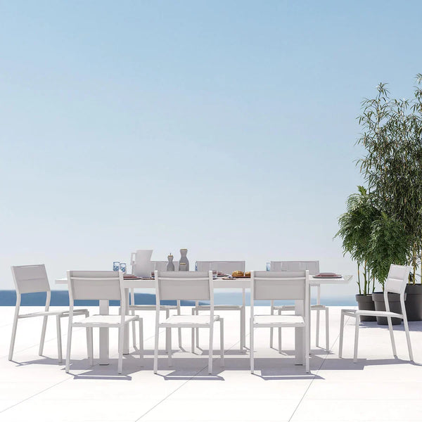 שולחן 90 נפתח ל-1.60 צבע לבן LYRA