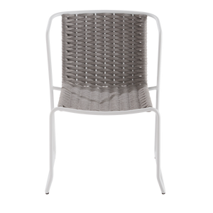 כיסא אוכל עם ידיות צבע לבןLivia