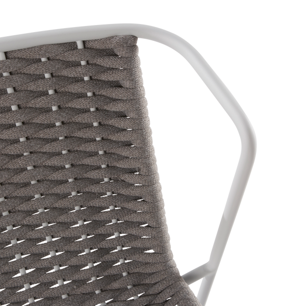 כיסא אוכל עם ידיות צבע לבןLivia