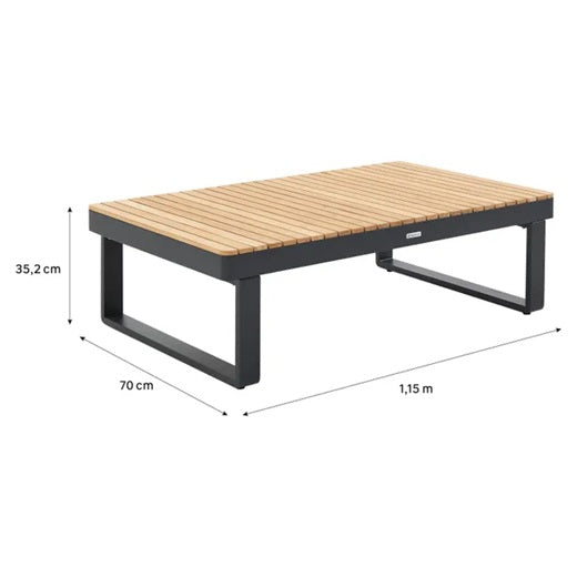 שולחן קפה מלבני PERSEA אפור כהה