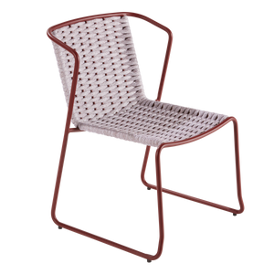 כיסא אוכל עם ידיות צבע אדוםLivia