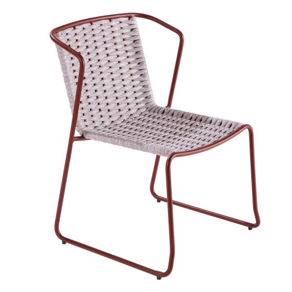 כיסא אוכל עם ידיות צבע אדוםLivia