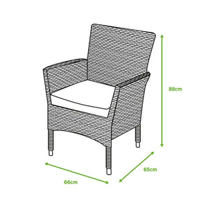 כיסא אוכל ראטן צבע מוקה Costa Rica