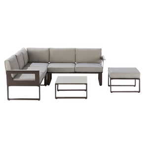 מערכת ישיבה פינתית לגינה Odyssea II אלומיניום צבע מוקה