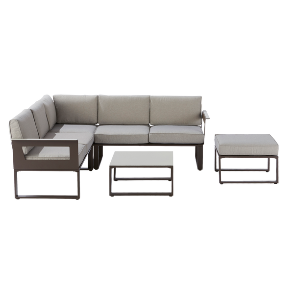 מערכת ישיבה פינתית לגינה Odyssea II אלומיניום צבע מוקה