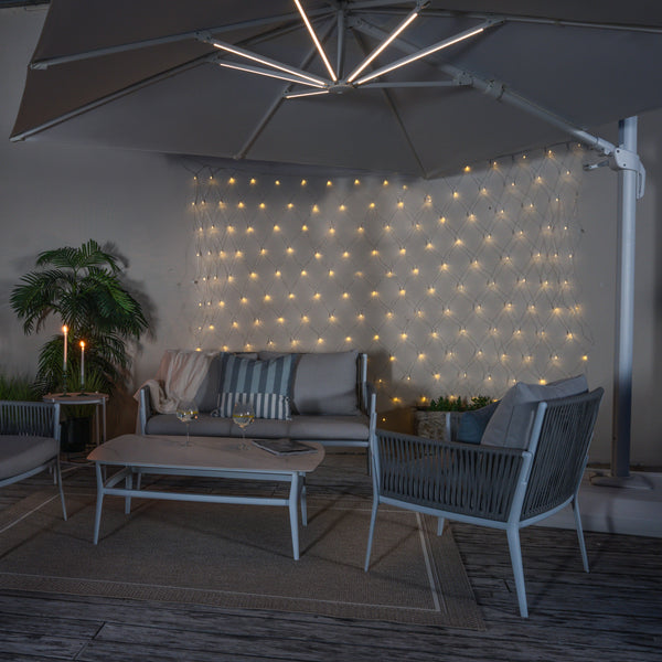 שמשיית רגל צד 290X290 עם תאורת LED Sonora צבע לבן