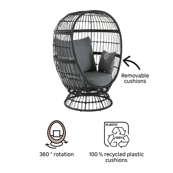 JUNO ערסל מסתובב צבע אפור כהה