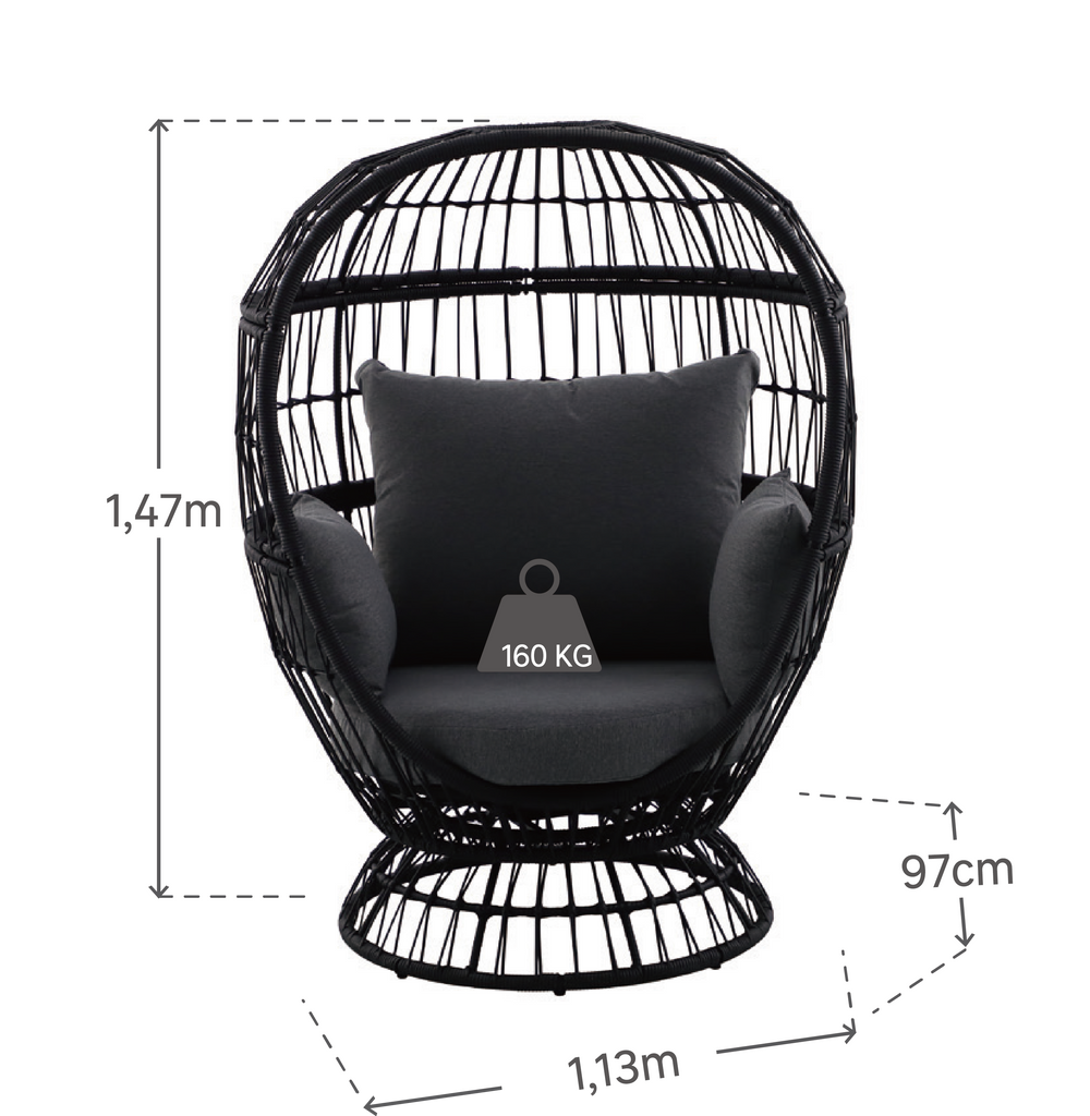 JUNO ערסל מסתובב צבע אפור כהה