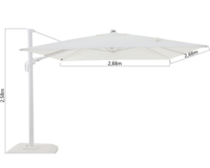 שמשיית רגל צד 290X290 עם תאורת LED Sonora צבע לבן