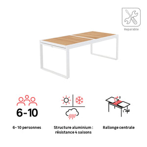 שולחן אוכל נפתח ל-3.20 עץ טיק PERSEA