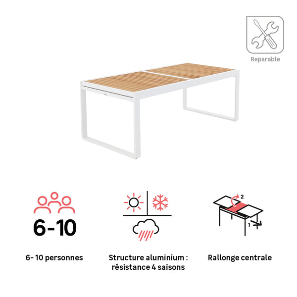 שולחן אוכל נפתח ל-3.20 עץ טיק PERSEA