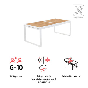 שולחן אוכל נפתח ל-3.20 עץ טיק PERSEA