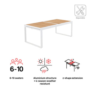 שולחן אוכל נפתח ל-3.20 עץ טיק PERSEA