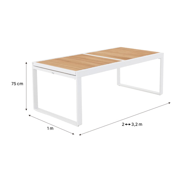 שולחן אוכל נפתח ל-3.20 עץ טיק PERSEA