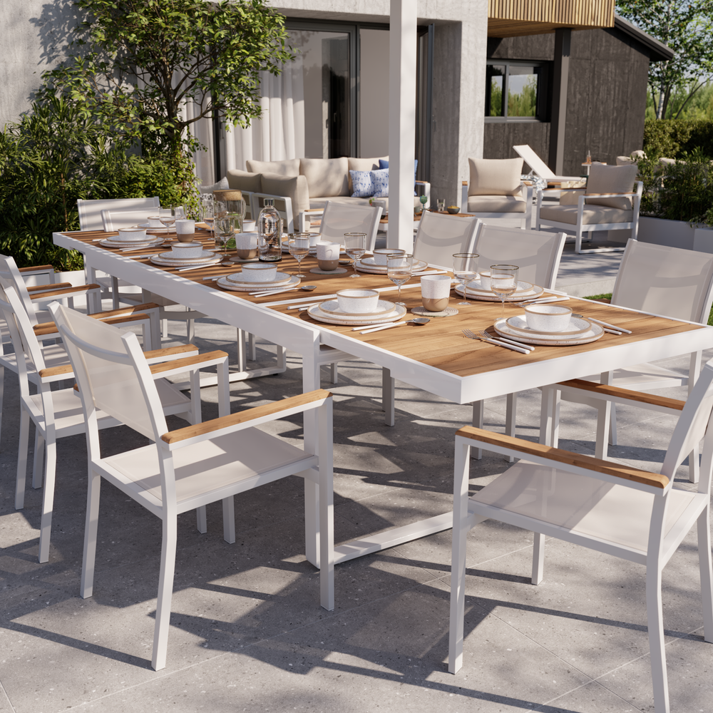 שולחן אוכל נפתח ל-3.20 עץ טיק PERSEA