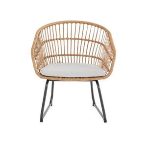 סט 2 כיסאות פלדה ראטן סינטטי בז' TIMEA