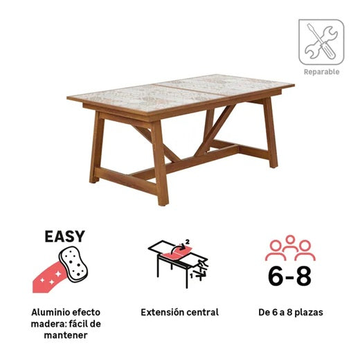 שולחן אוכל נפתח לגינה GAIA