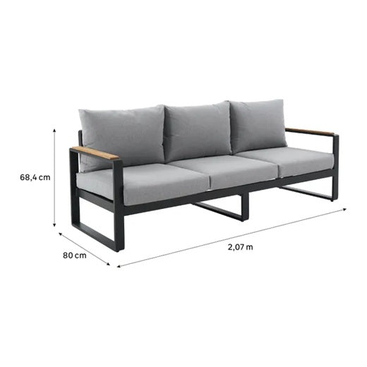 ספה תלת מושבית PERSEA אפור כהה