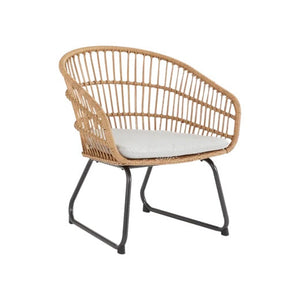 סט 2 כיסאות פלדה ראטן סינטטי בז' TIMEA