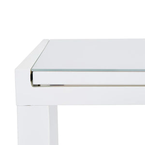 שולחן 90 נפתח ל-1.60 צבע לבן LYRA