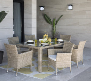 שולחן אוכל מלבני ראטן טבעי Costa Rica