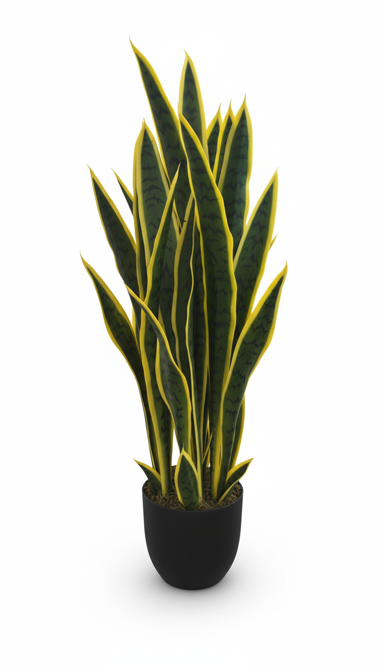 עציץ קקטוס ירוק צהוב מלאכותי