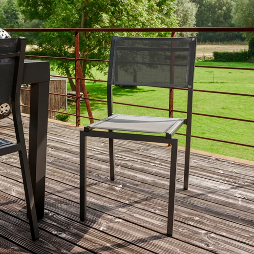 כיסא אוכל ללא ידיות LYRA אפור כהה