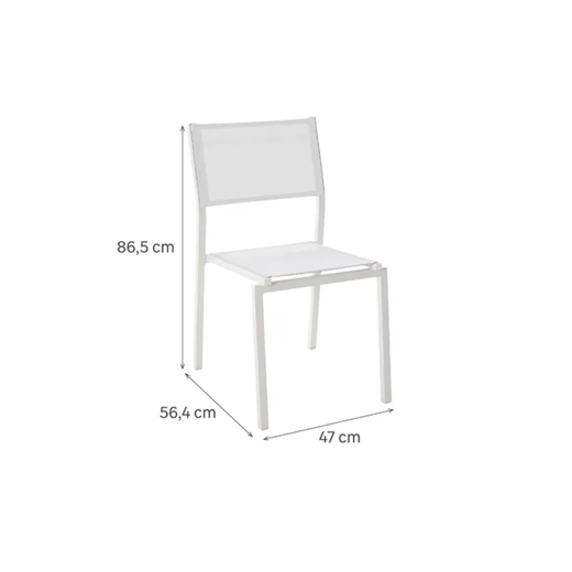 כיסא אוכל ללא ידיות LYRA לבן