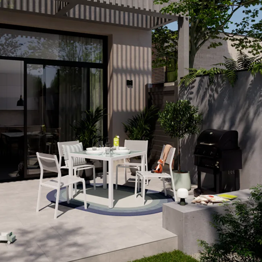 כיסא אוכל ללא ידיות LYRA לבן