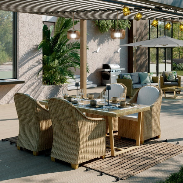 שולחן אוכל Medena ראטן טבעי