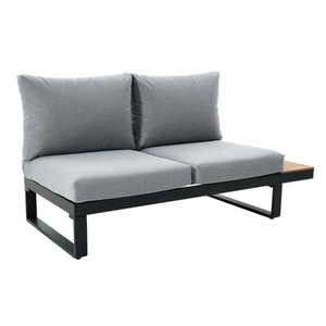 מערכת ישיבה פינתית מאלומיניום אפור כהה משולב עץ טיק PERSEA