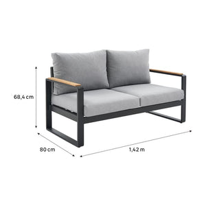 ספה דו מושבית PERSEA אפור כהה