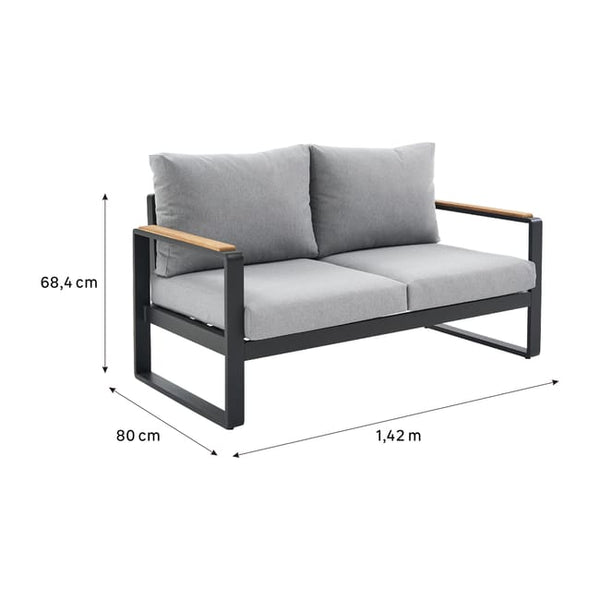 ספה דו מושבית PERSEA אפור כהה