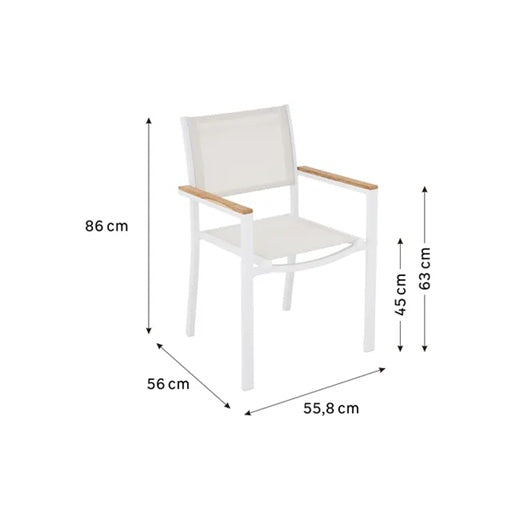 כיסא אוכל עם ידיות PERSEA לבן