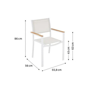 כיסא אוכל עם ידיות PERSEA לבן
