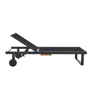 מיטת שיזוף אלומיניום אפור כהה ועץ טיק PERSEA