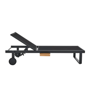 מיטת שיזוף אלומיניום אפור כהה ועץ טיק PERSEA