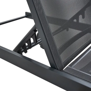 מיטת שיזוף אלומיניום אפור כהה ועץ טיק PERSEA