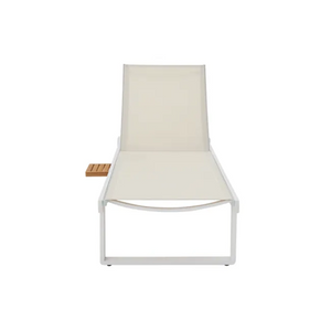 מיטת שיזוף אלומיניום לבן ועץ טיק PERSEA