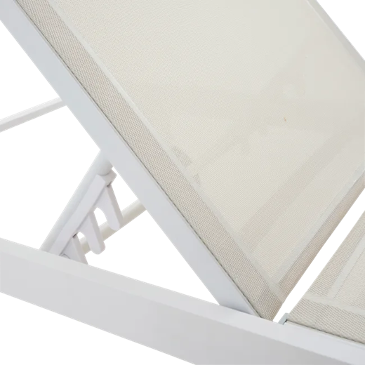 מיטת שיזוף אלומיניום לבן ועץ טיק PERSEA
