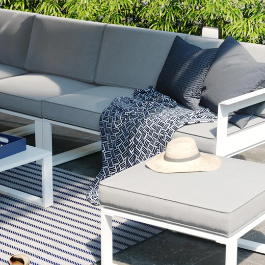 מערכת ישיבה פינתית לגינה  Odyssea II אלומיניום צבע לבן