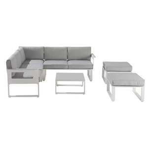 מערכת ישיבה פינתית לגינה  Odyssea II אלומיניום צבע לבן