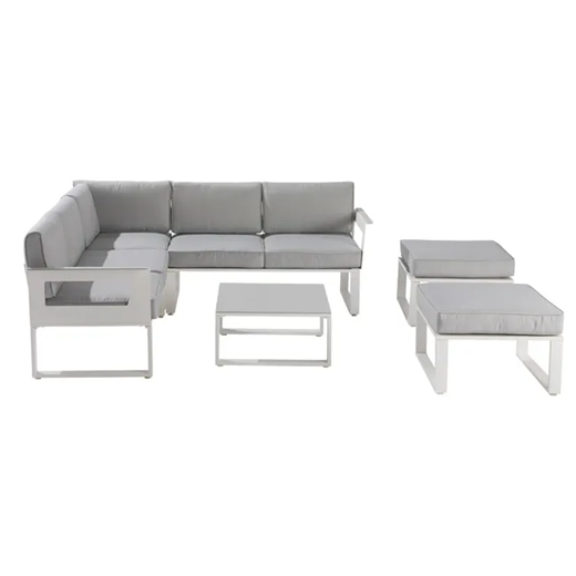 מערכת ישיבה פינתית לגינה  Odyssea II אלומיניום צבע לבן