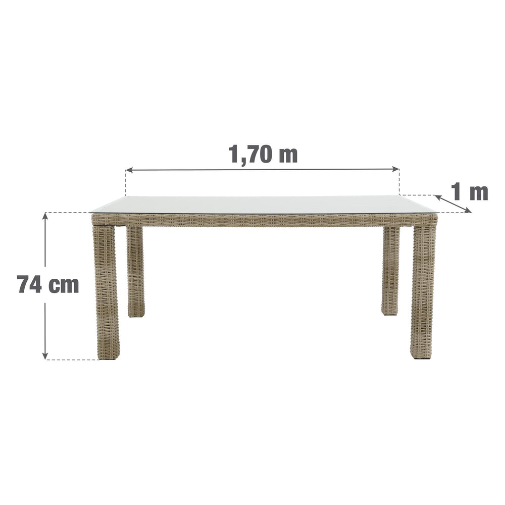 שולחן אוכל מלבני ראטן טבעי Costa Rica